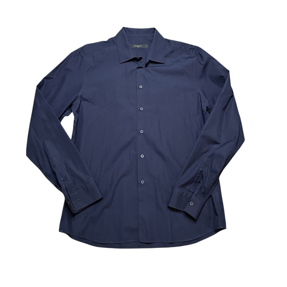 GIVENCHY Men's Blue Button Down Shirt Size Large
